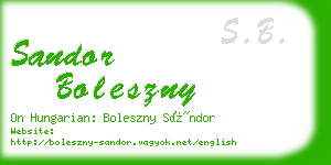 sandor boleszny business card